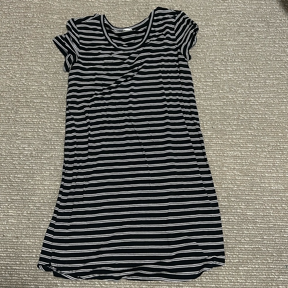 Black and white striped tshirt dress